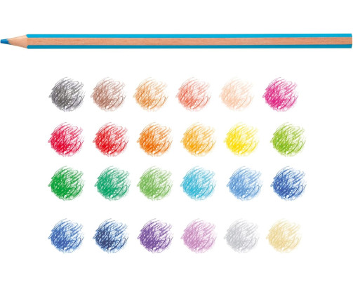 Carioca Lápices de Colores SUPERCOLOR | Caja de 24 Lápices de Madera |  Punta de Ø 3,3 mm | 24 piezas