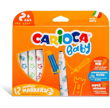 Rotulador carioca baby 2 años caja 12 colores surtidos