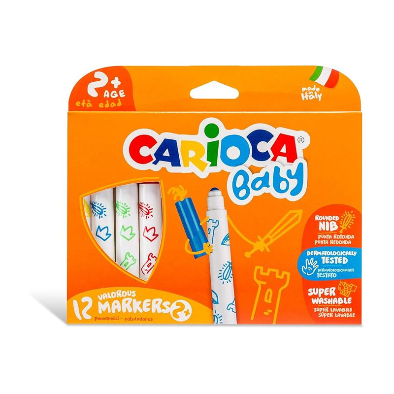 Rotulador carioca baby 2 años caja 12 colores surtidos