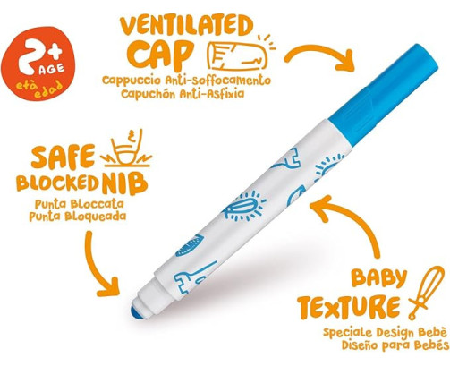 Rotulador carioca baby 2 años caja 12 colores surtidos