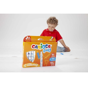 Rotulador carioca baby 2 años caja 12 colores surtidos