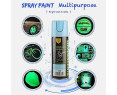 Pintura Spray Brilla en la Oscuridad Tinta Luminiscente Multisuperficie Azul -Verde 200ml