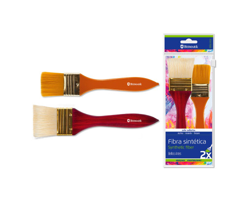 PALETINAS 2unids Fibra Sintetica 50/40MM Acrilico/Acuarela/Tempera