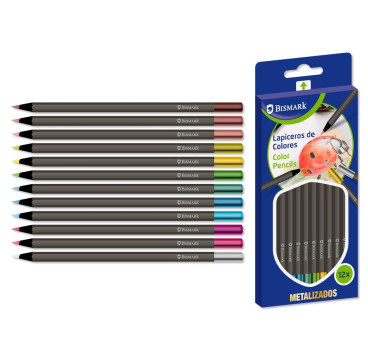 LAPICEROS METALIZADOS 12 COLORES C/ AFILALAPIZ