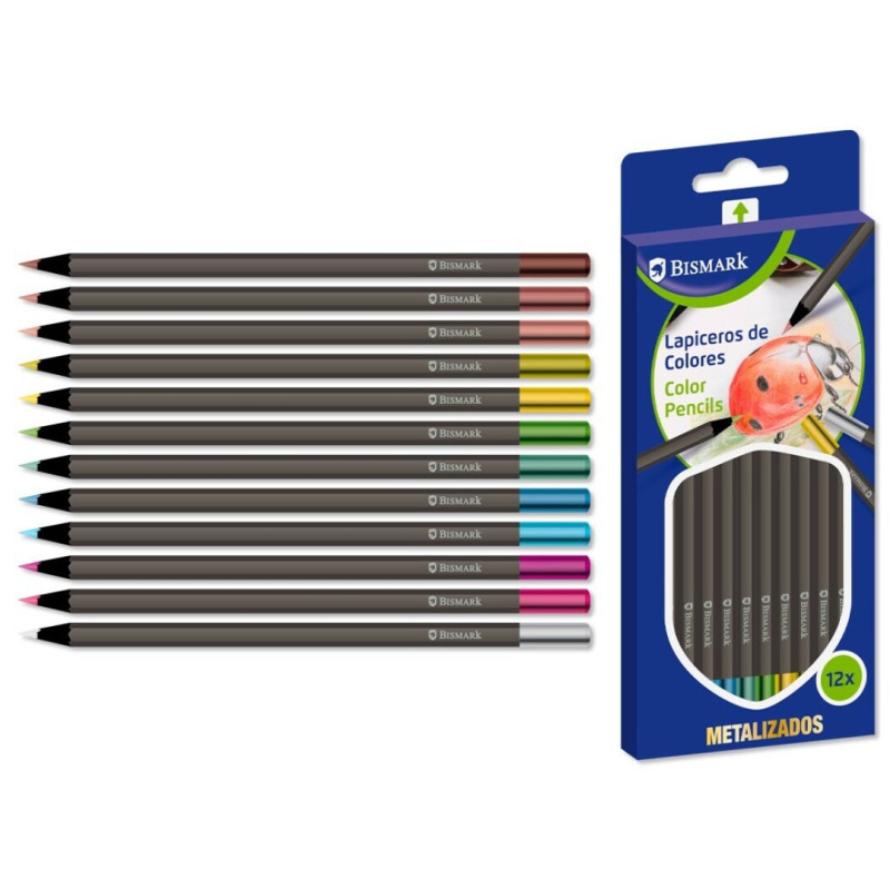 LAPICEROS METALIZADOS 12 COLORES C/ AFILALAPIZ