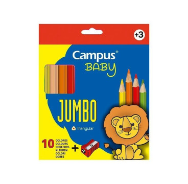 Lápices de Colores Campus Baby 10 Colores + Sacapuntas