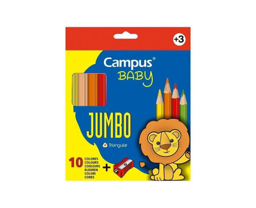 Lápices de Colores Campus Baby 10 Colores + Sacapuntas