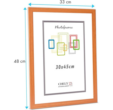 Marco de Foto 30x45cm Color  (Haya)(Blanco)(Negro)( Cerezo)(Wengué)(Plateado) MOD-254 Hecho de Madera, Ancho de moldura 2cm