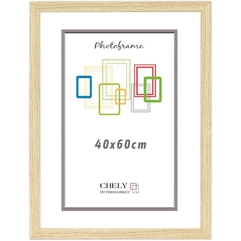 Marco de Fotos 9x13 - 50x70cm MOD-254 Hecho de Madera, Ancho de moldura 2cm Color HAYA ( Pack 1 uds )