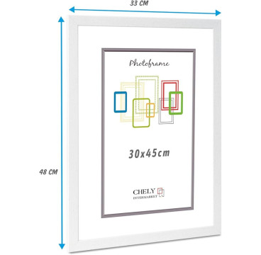 Marco de Foto 30x45cm Color  (Haya)(Blanco)(Negro)( Cerezo)(Wengué)(Plateado) MOD-254 Hecho de Madera, Ancho de moldura 2cm