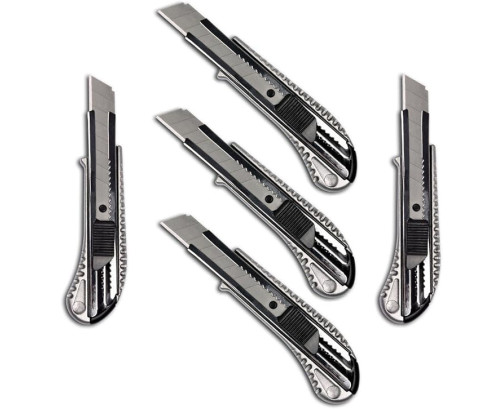 Cúter profesional de aluminio, con hoja de corte de 18 mm (Pack 1 uds)