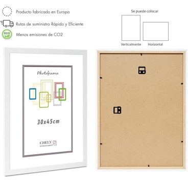 Marco de Foto 30x45cm Color  (Haya)(Blanco)(Negro)( Cerezo)(Wengué)(Plateado) MOD-254 Hecho de Madera, Ancho de moldura 2cm