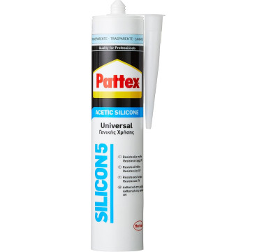 Pattex Silicon5 sellador profesional 280 ml transparente