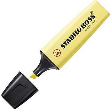 Marcador STABILO BOSS ORIGINAL pastel - 1 inidad color amarillo cremoso 70/144