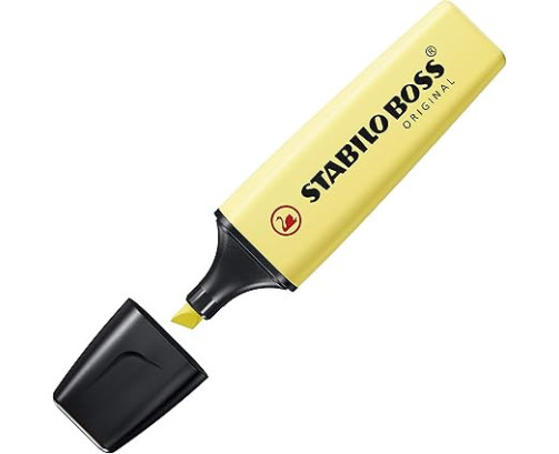 Marcador STABILO BOSS ORIGINAL pastel - 1 inidad color amarillo cremoso 70/144