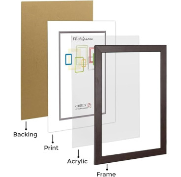 Marco de Foto 30x45cm Color  (Haya)(Blanco)(Negro)( Cerezo)(Wengué)(Plateado) MOD-254 Hecho de Madera, Ancho de moldura 2cm
