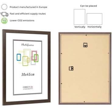 Marco de Foto 30x45cm Color  (Haya)(Blanco)(Negro)( Cerezo)(Wengué)(Plateado) MOD-254 Hecho de Madera, Ancho de moldura 2cm