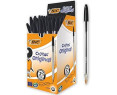 BIC Cristal Original, Bolígrafos Punta Media, Óptimo para Uso Escolar y Oficinas (1,0mm), Negro, Caja de 50 Unidades