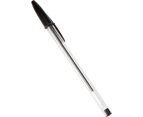 BIC Cristal Original, Bolígrafos Punta Media, Óptimo para Uso Escolar y Oficinas (1,0mm), Negro, Caja de 50 Unidades