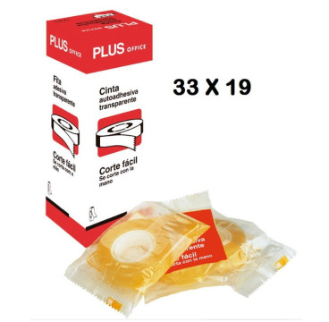 Cinta Adhesiva Transparente Plus Office 19mm x 33m ( PACK DE 1 )