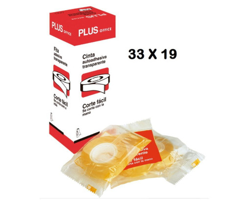 Cinta Adhesiva Transparente Plus Office 19mm x 33m ( PACK DE 1 )