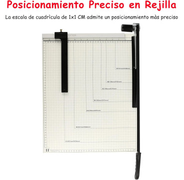 Guillotina de Papel A3 Base de Metal Cortador de Papel 12 hojas de Capacidad Profesional para Papelería Fotográfica Oficina