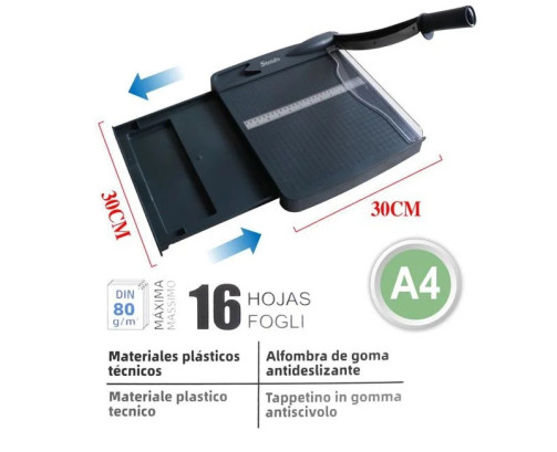 Guillotina de Papel A4 Base de Plastico Cortador de Papel 16 hojas de Capacidad Profesional para Papelería Fotográfica Oficina