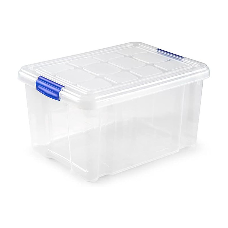 Caja Almacenaje Plástico 16L con Tapa y Cierres (N1) – Transparente