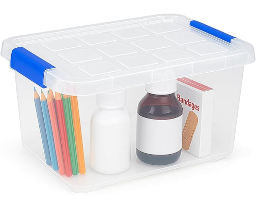 Caja Almacenaje Plástico 5L con Tapa y Cierres (N10) – Transparente
