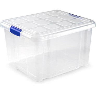 Caja Almacenaje Plástico 25L con Tapa y Cierres (N2) – Transparente