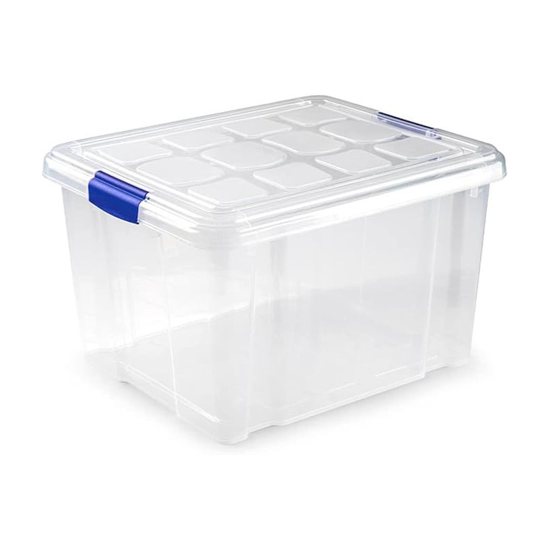 Caja Almacenaje Plástico 25L con Tapa y Cierres (N2) – Transparente