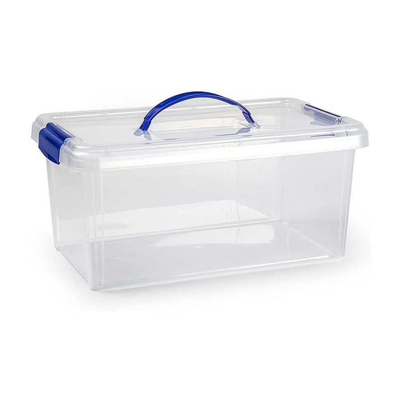 Caja Almacenaje Plástico 10L con Tapa y Cierres (N24) – Transparente