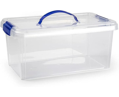 Caja Almacenaje Plástico 10L con Tapa y Cierres (N24) – Transparente