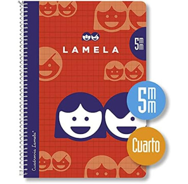Lamela Cuadernos, Bloc Espiral  A4 Cuadrovía 5 mm,70GR  80 Hojas, Colores Surtido