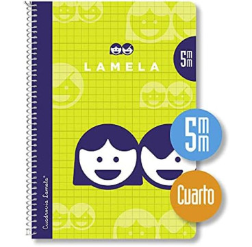 Lamela Cuadernos, Bloc Espiral  A4 Cuadrovía 5 mm,70GR  80 Hojas, Colores Surtido