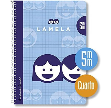 Lamela Cuadernos, Bloc Espiral  A4 Cuadrovía 5 mm,70GR  80 Hojas, Colores Surtido