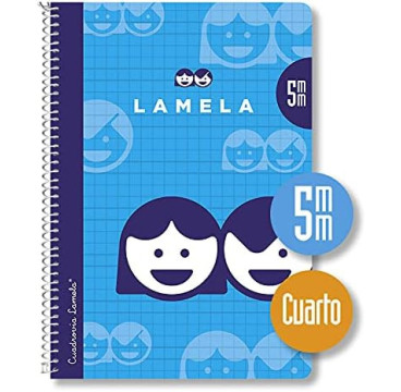 Lamela Cuadernos, Bloc Espiral  A4 Cuadrovía 5 mm,70GR  80 Hojas, Colores Surtido
