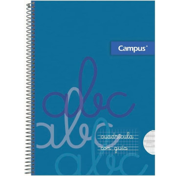Campus - Cuadernos A4 Cuadrícula Pauta 4x4mm, Tapa Plastico, 80 hojas, (Pack de 6 blocs)