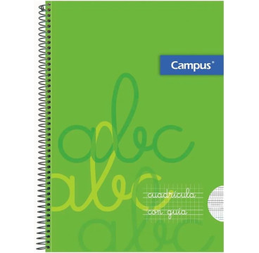 Campus - Cuadernos A4 Cuadrícula Pauta 4x4mm, Tapa Plastico, 80 hojas, (Pack de 6 blocs)