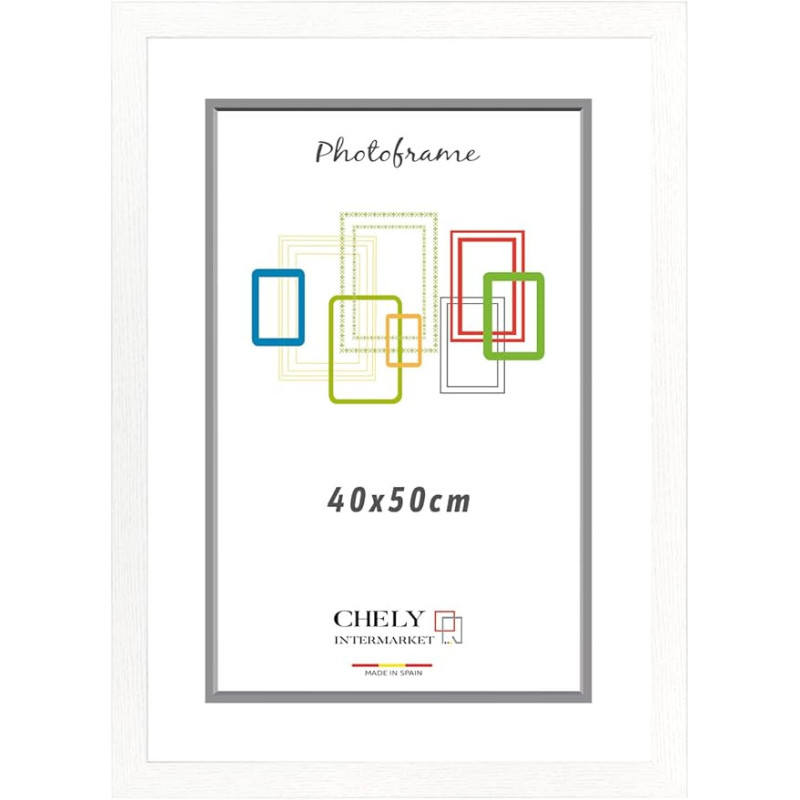 Marco de Foto 40x50 cm Color (Haya)(Blanco)(Negro)( Cerezo)(Wengué)(Plateado) MOD-254 Hecho de Madera, Ancho de moldura 2cm
