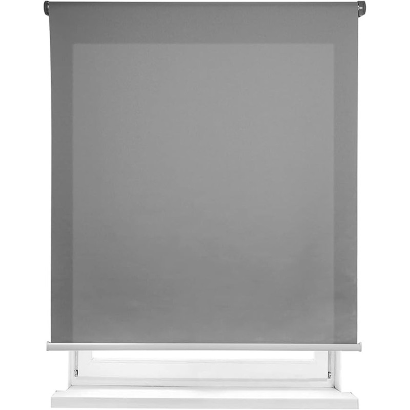 Estor Enrollable translúcido Liso (60-80-90-100-120-135-150x180 cm, Gris )