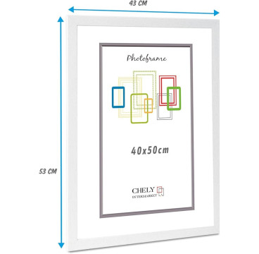 Marco de Foto 40x50 cm Color (Haya)(Blanco)(Negro)( Cerezo)(Wengué)(Plateado) MOD-254 Hecho de Madera, Ancho de moldura 2cm