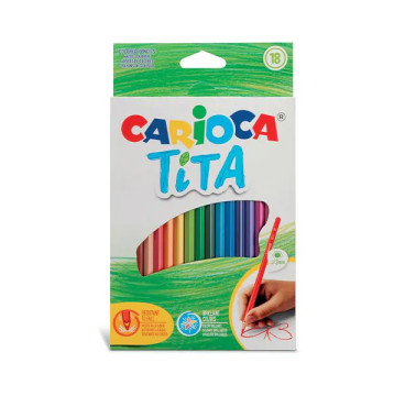 Lápiz color Carioca Tita - hexagonal - Colores surtidos - Caja 18 ud