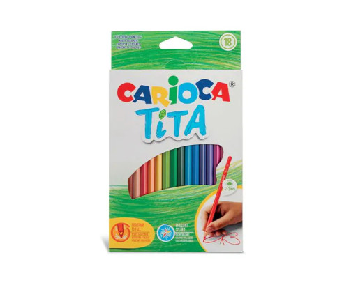 Lápiz color Carioca Tita - hexagonal - Colores surtidos - Caja 18 ud
