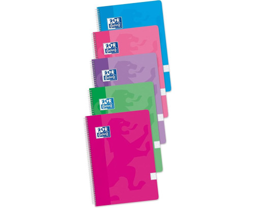 Oxford, Cuadernos A4 (Folio) Cuadrícula 4x4, Tapa Básica 80 Hojas Cuadrícula 4 mm Pack 4+1