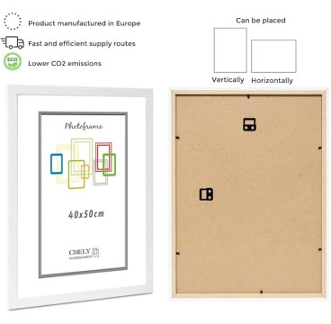 Marco de Foto 40x50 cm Color (Haya)(Blanco)(Negro)( Cerezo)(Wengué)(Plateado) MOD-254 Hecho de Madera, Ancho de moldura 2cm