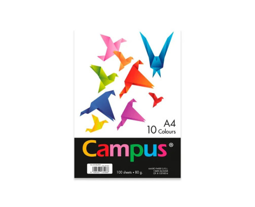 Papel A4 Campus 80g 100 Hojas 10 Colores Surtidos