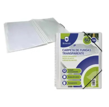 Carpeta Bismark Con Espiral Y 60 Fundas A4