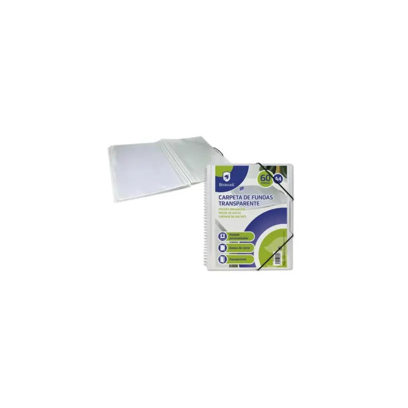 Carpeta Bismark Con Espiral Y 60 Fundas A4