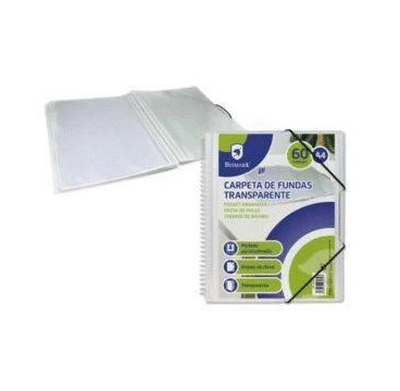 Carpeta Bismark Con Espiral Y 60 Fundas A4